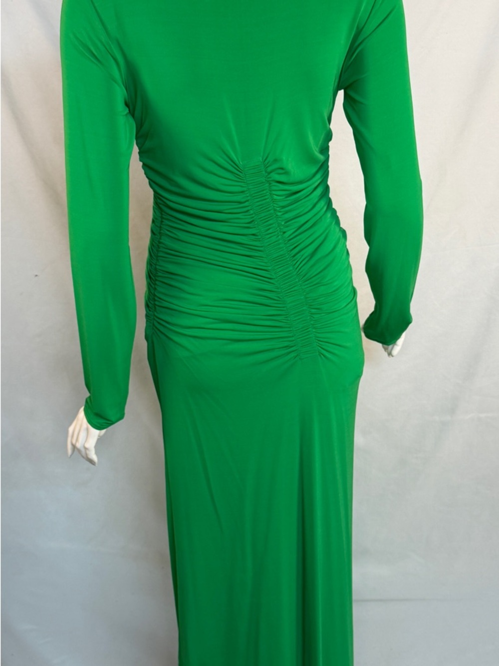 A.L.C. Emerald Green Long-Sleeve Ruched Midi Dress - Picture 6 of 12